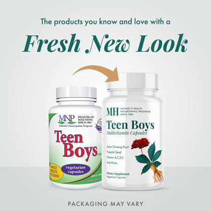 Michael's Health Teen Boys Multivitamin – 60 Vegetarian Capsules | Kosher, 30 Servings