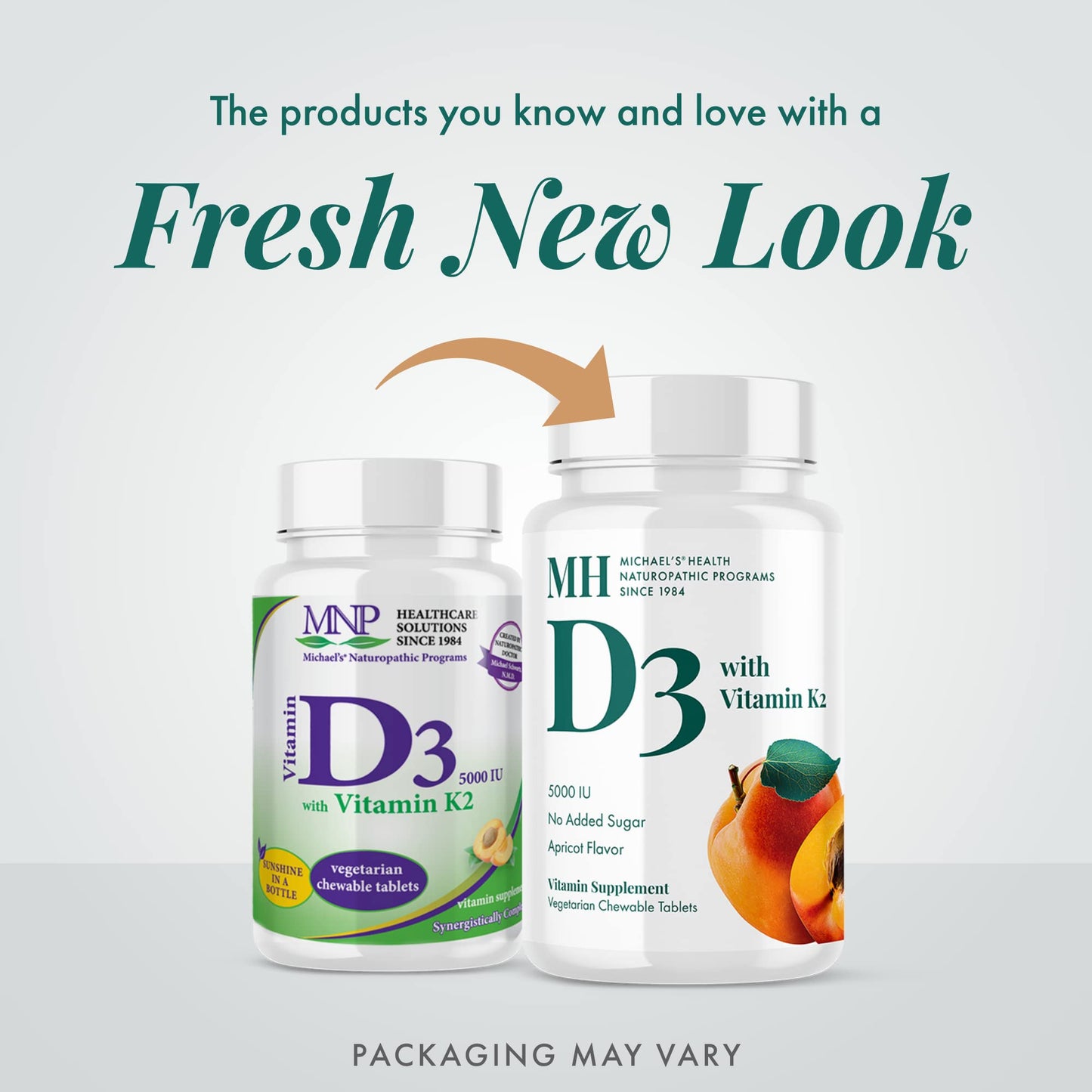 MICHAEL'S Vitamin D3 with K2 – Apricot Flavor, 180 Servings, Vegetarian, No Added Sugar