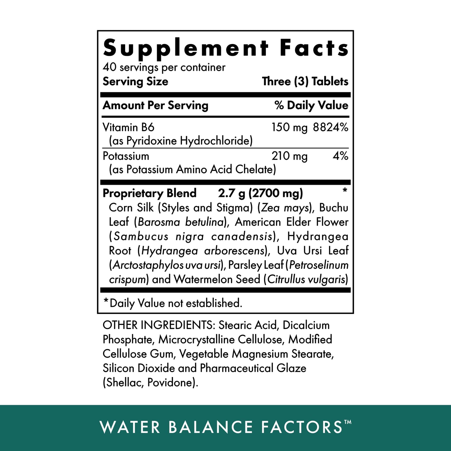 Michael's Water Balance Factors – 120 Vegetarian Tablets | Potassium & Vitamin B6, Gluten Free & Kosher