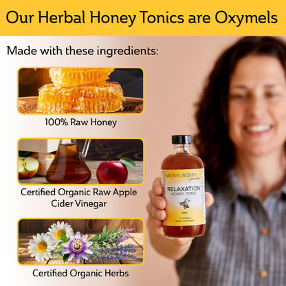 Mickelberry Gardens Relaxation Honey Tonic — Tension Relief & Sleep Support (8 oz, Pack of 2)
