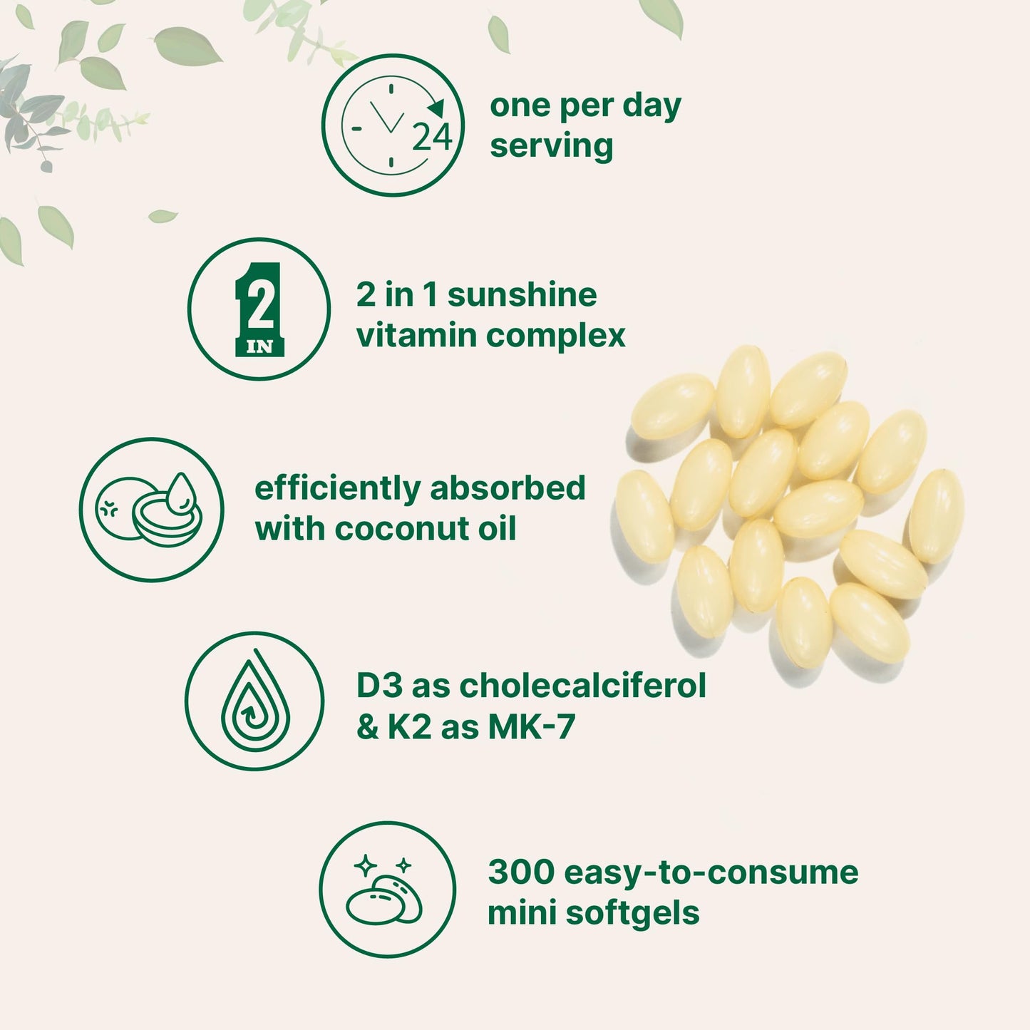 Micro Ingredients Vitamin D3 2,000 IU + K2 MK-7 50 mcg Softgels | Virgin Coconut Oil | 2-in-1 Bone, Immune & Heart Support