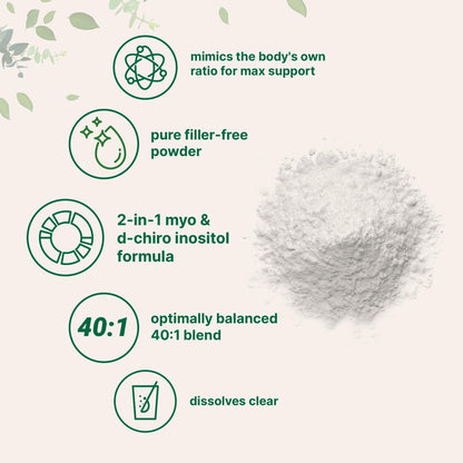 Myo-Inositol & D-Chiro Inositol Powder 1lb - 40:1 for Hormonal Balance