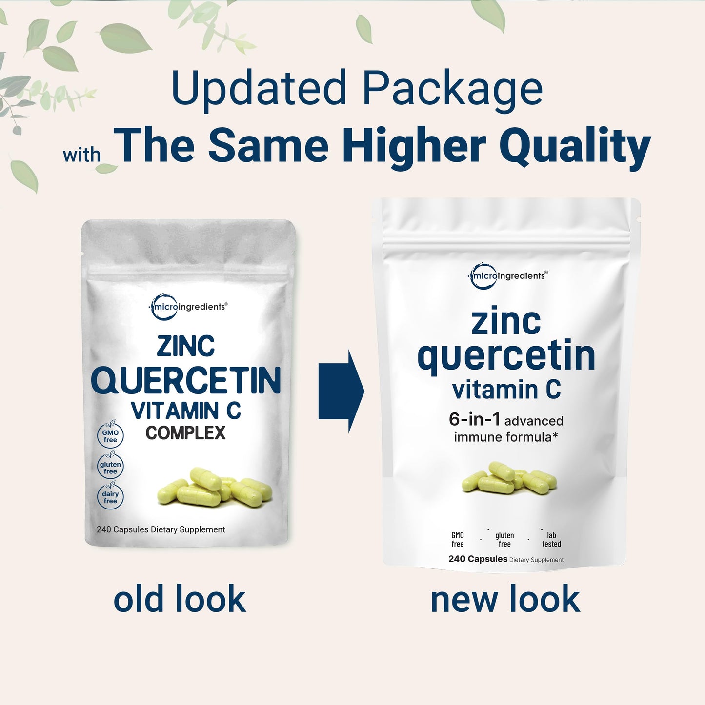 Micro Ingredients Zinc Quercetin with Vitamin C – 240 Capsules | Immune Support (Quercetin 500mg, Vitamin C 500mg, Zinc 50mg)