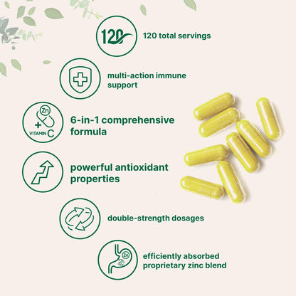 Micro Ingredients Zinc Quercetin with Vitamin C – 240 Capsules | Immune Support (Quercetin 500mg, Vitamin C 500mg, Zinc 50mg)