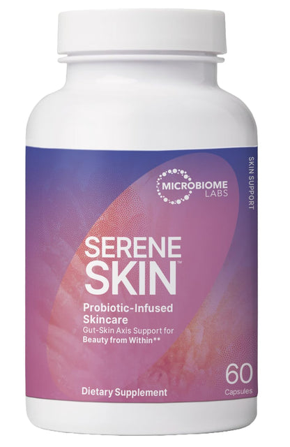 Microbiome Labs SereneSkin - Spore Probiotic Complex with Citrus Polyphenols for Skin Clarity & Gut Health | Daily Skincare Probiotic (60 Capsules)