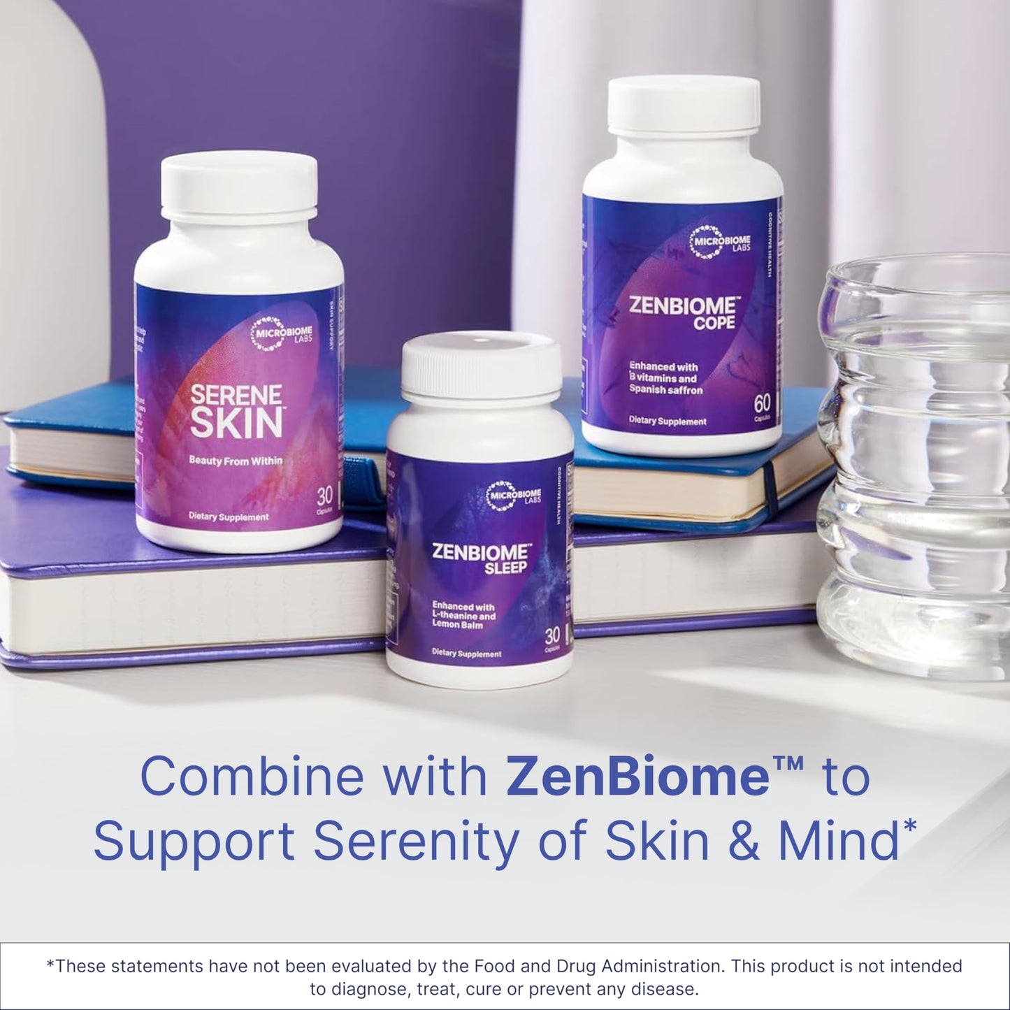 Microbiome Labs SereneSkin - Spore Probiotic Complex with Citrus Polyphenols for Skin Clarity & Gut Health | Daily Skincare Probiotic (60 Capsules)