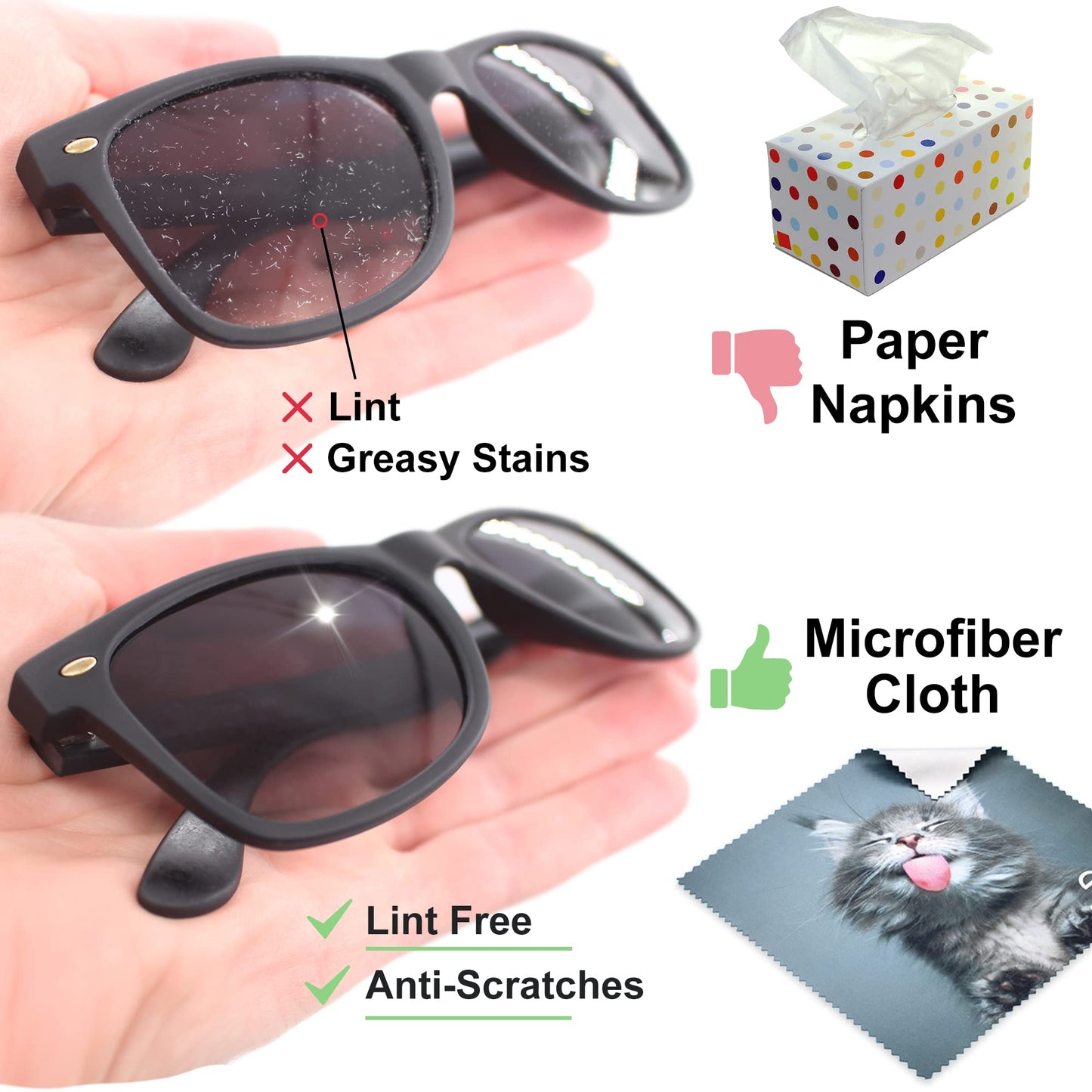 Microfiber Cleaning Cloths for Glasses & Screens – 6 Pcs Pack
