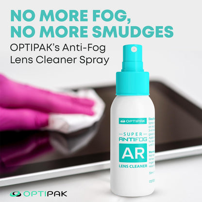 Anti Fog Lens Cleaner Spray Kit - 4x 1oz Bottles + 4 Microfiber Cloths | 8-Piece Eyeglass Defogger Kit