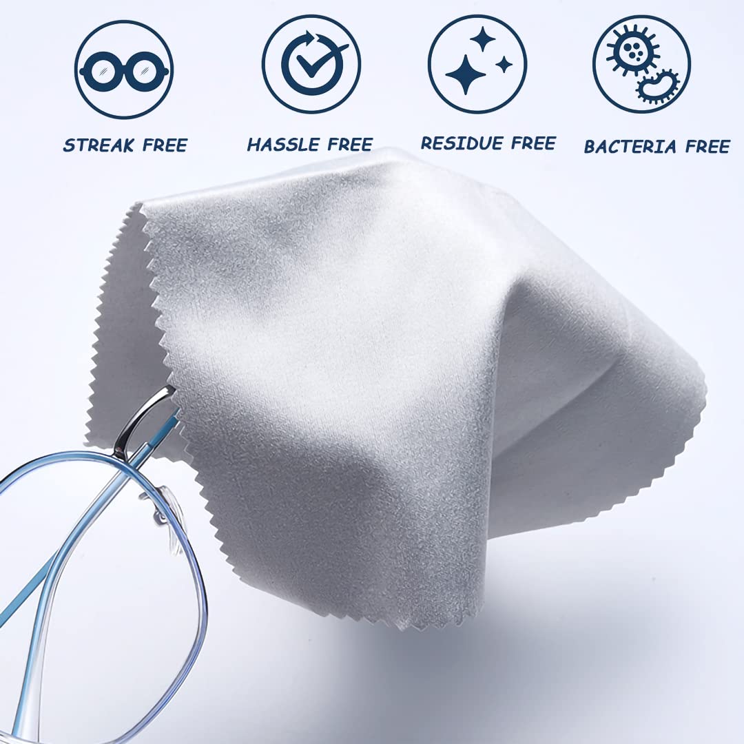 Microfiber Cleaning Cloths 6x7 Inches – 20 Pack in Individual Vinyl Pouches | CKANDAY Glasses & Electronics Cleaning Cloth