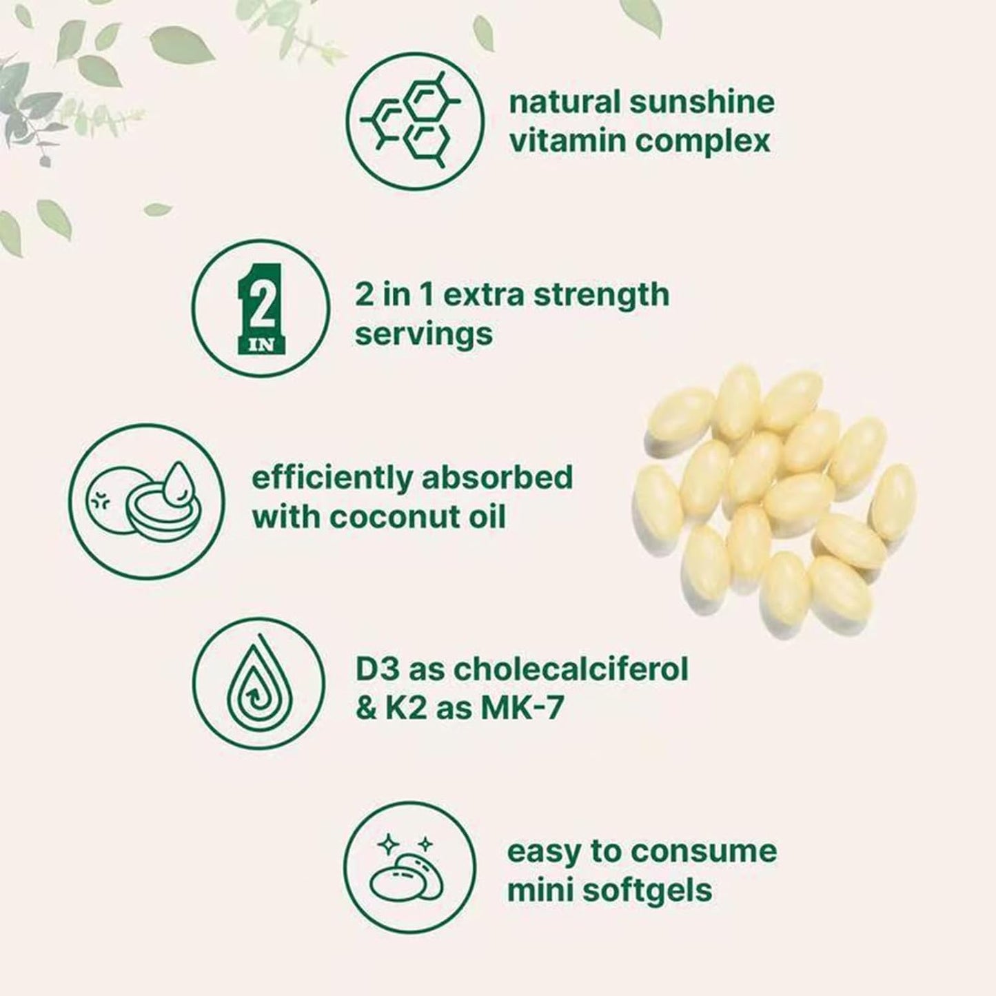 MicroLabs D3 K2 Softgels – 10000 IU D3 + 200 mcg K2, 2-in-1 Vitamin D3 K2, 300 Softgels/Pack