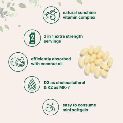 MicroLabs D3 K2 Softgels – 10000 IU D3 + 200 mcg K2, 2-in-1 Vitamin D3 K2, 300 Softgels/Pack
