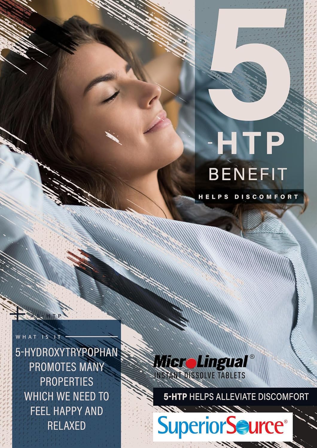 Superior Source 5-HTP 50 mg | Instant Dissolve MicroLingual Tablets – 60 Ct