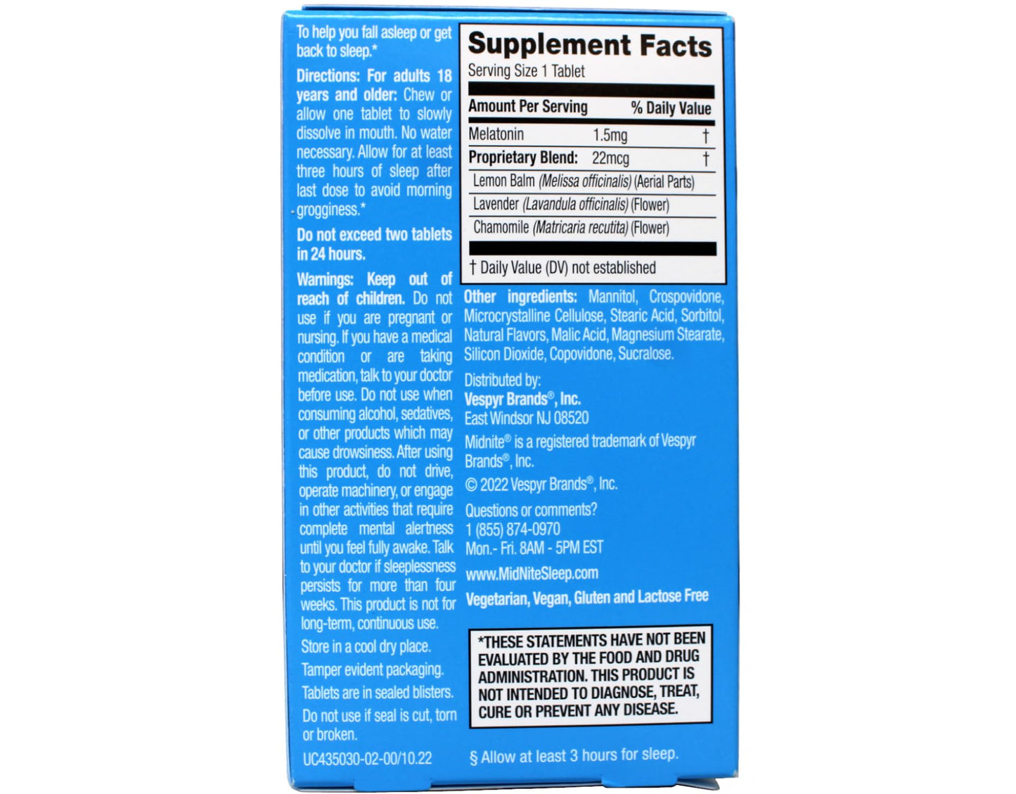 MidNite Sleep Aid for Occasional Sleeplessness — 4-Pack, 30 Cherry Chewables Each