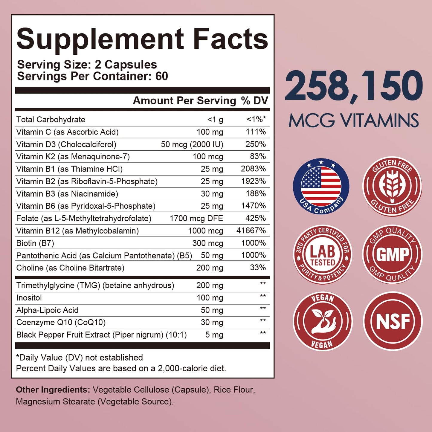 Migcopat 17-in-1 Methylated B Complex – 120 Capsules | Methylfolate, Methylcobalamin