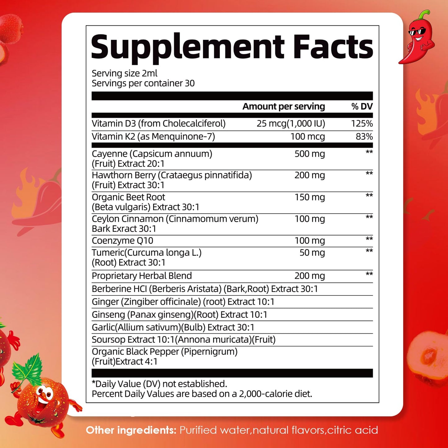Migcopat Cayenne Pepper Drops Liquid with Vitamin D3 K2 – Immune Support & Digestive Wellness, 2 fl oz