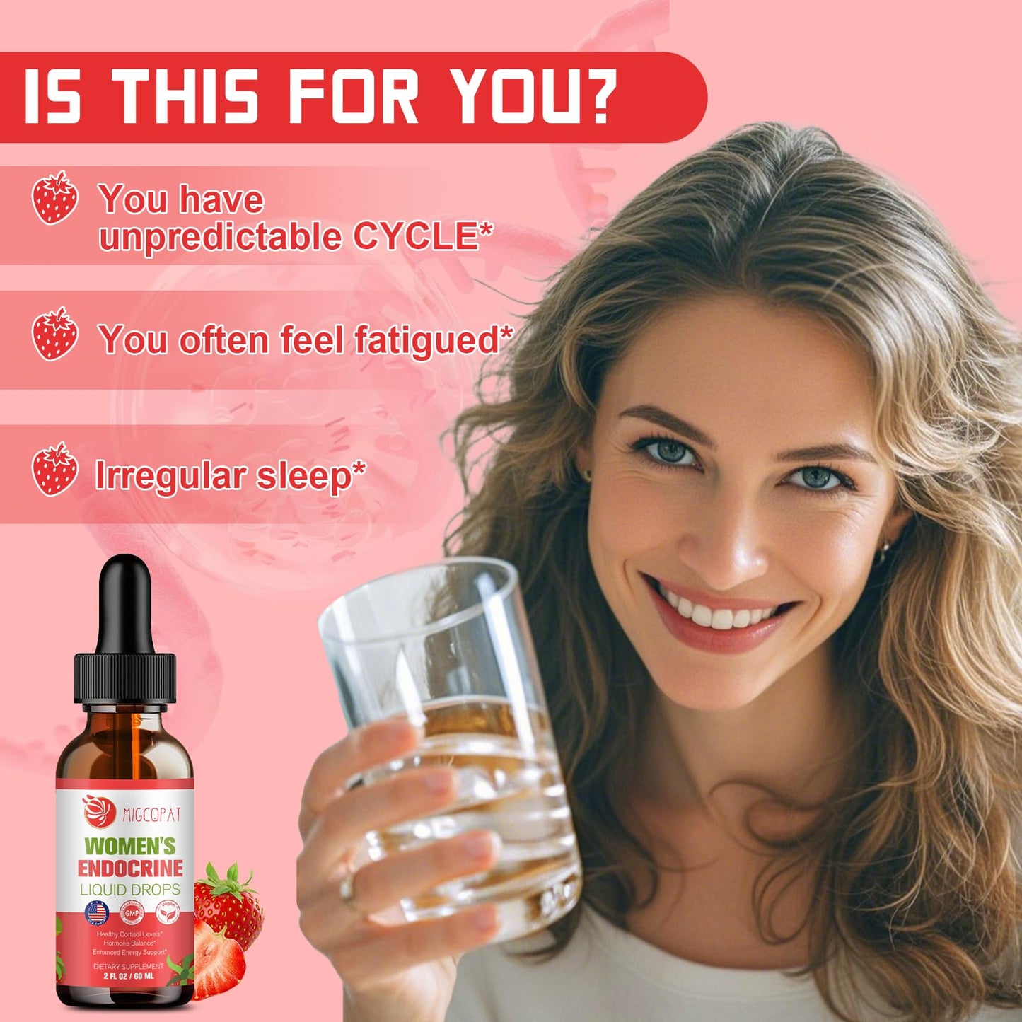 Migcopat Women Endocrine Liquid Drops – Hormone Balance, Cortisol Support, Gut Health, Mood & Sleep