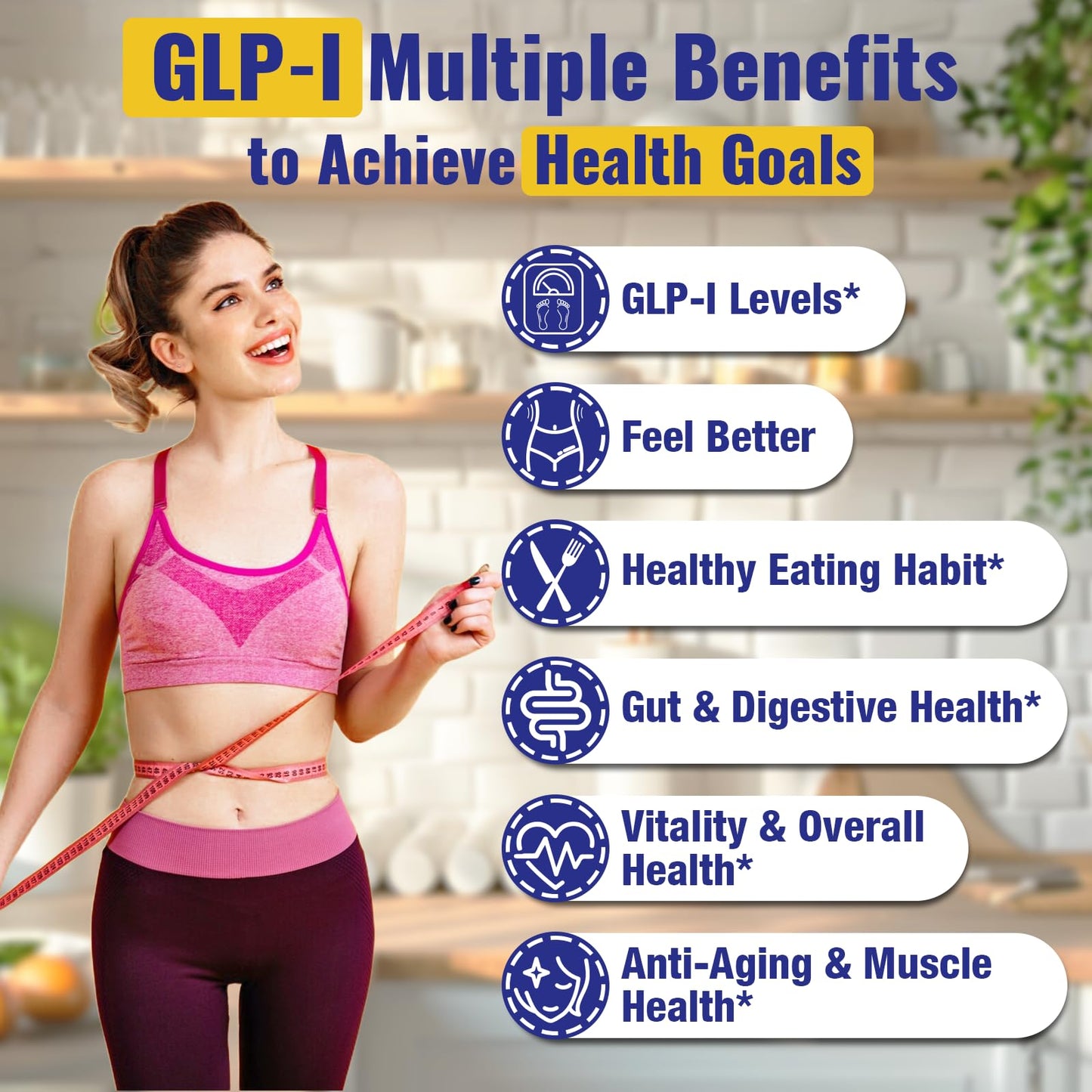 Mightnes GLP-I 26-in-1 Probiotic GLP-I Supplement – Digestive & Gut Health (60 Count)