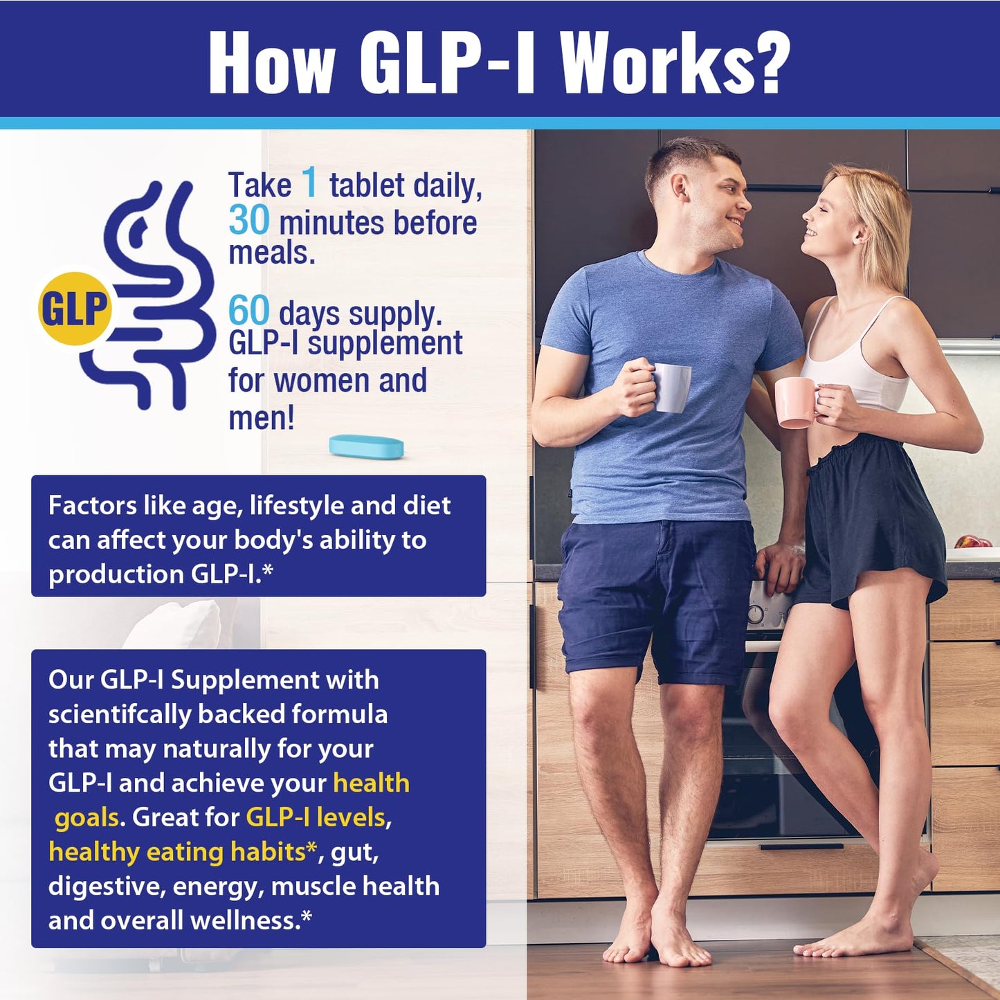 Mightnes GLP-I 26-in-1 Probiotic GLP-I Supplement – Digestive & Gut Health (60 Count)