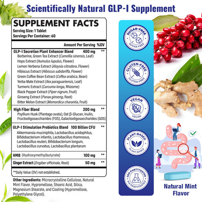Mightnes GLP-I 26-in-1 Probiotic GLP-I Supplement – Digestive & Gut Health (60 Count)