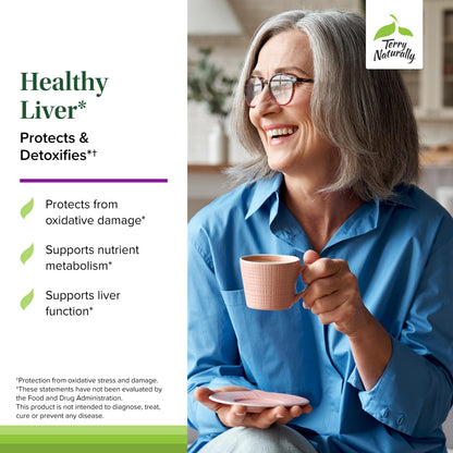 Terry Naturally Healthy Liver – Liver Function Support with Andrographis EP80 & Grape Seed (Gluten-Free, 60 Capsules)
