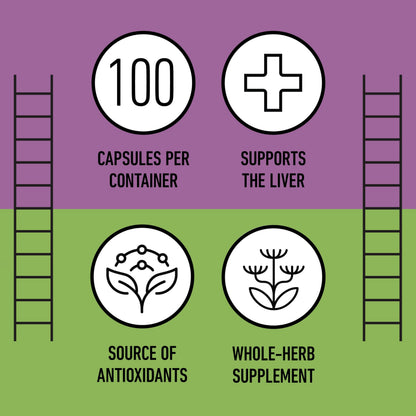 Milk Thistle Capsules 500 mg Silymarin – Pure Organic, Pack of 2 (200 Capsules) | Complete Natural Products
