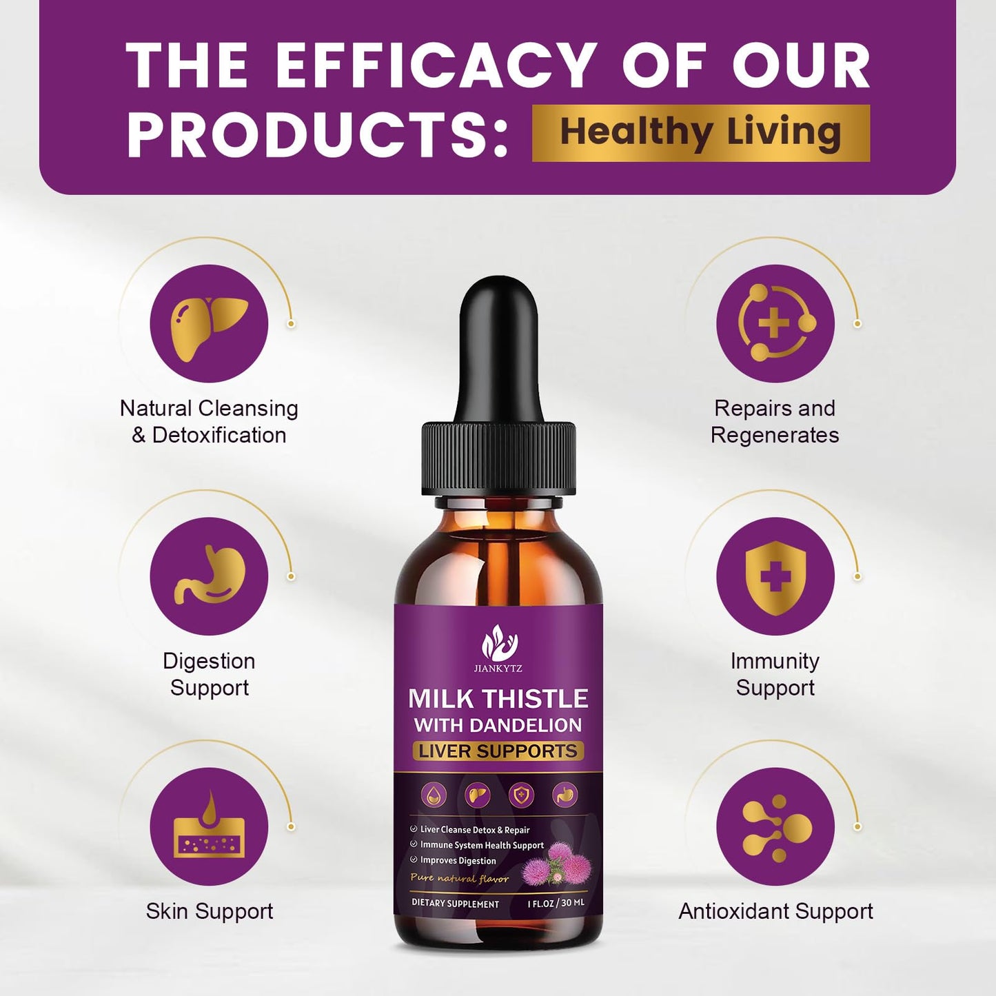 Milk Thistle Liver Detox Drops – Organic 2 Pack, 1 oz | Gluten-Free, Non-GMO