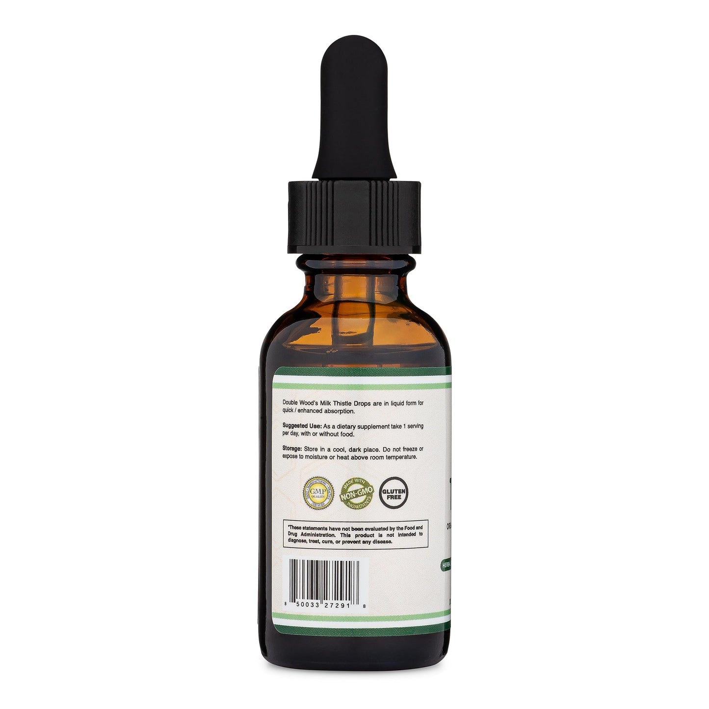 Milk Thistle Drops – Organic Liver Detox (1 oz, 30 Servings) Vegan • Non-GMO • Gluten Free | Double Wood (Pack of 2)