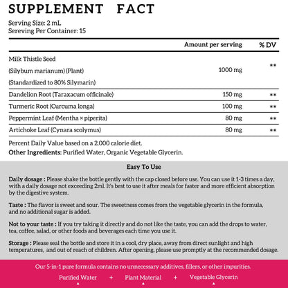 (4 Pack) Milk Thistle Drops 1000mg | Liver Detox & Support | Vegan, Non-GMO | 1 Fl Oz