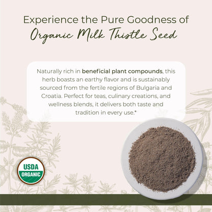 Starwest Botanicals Organic Milk Thistle Seed Powder - Ground Milk Thistle, Kosher & Non-GMO, 1 lb Bulk