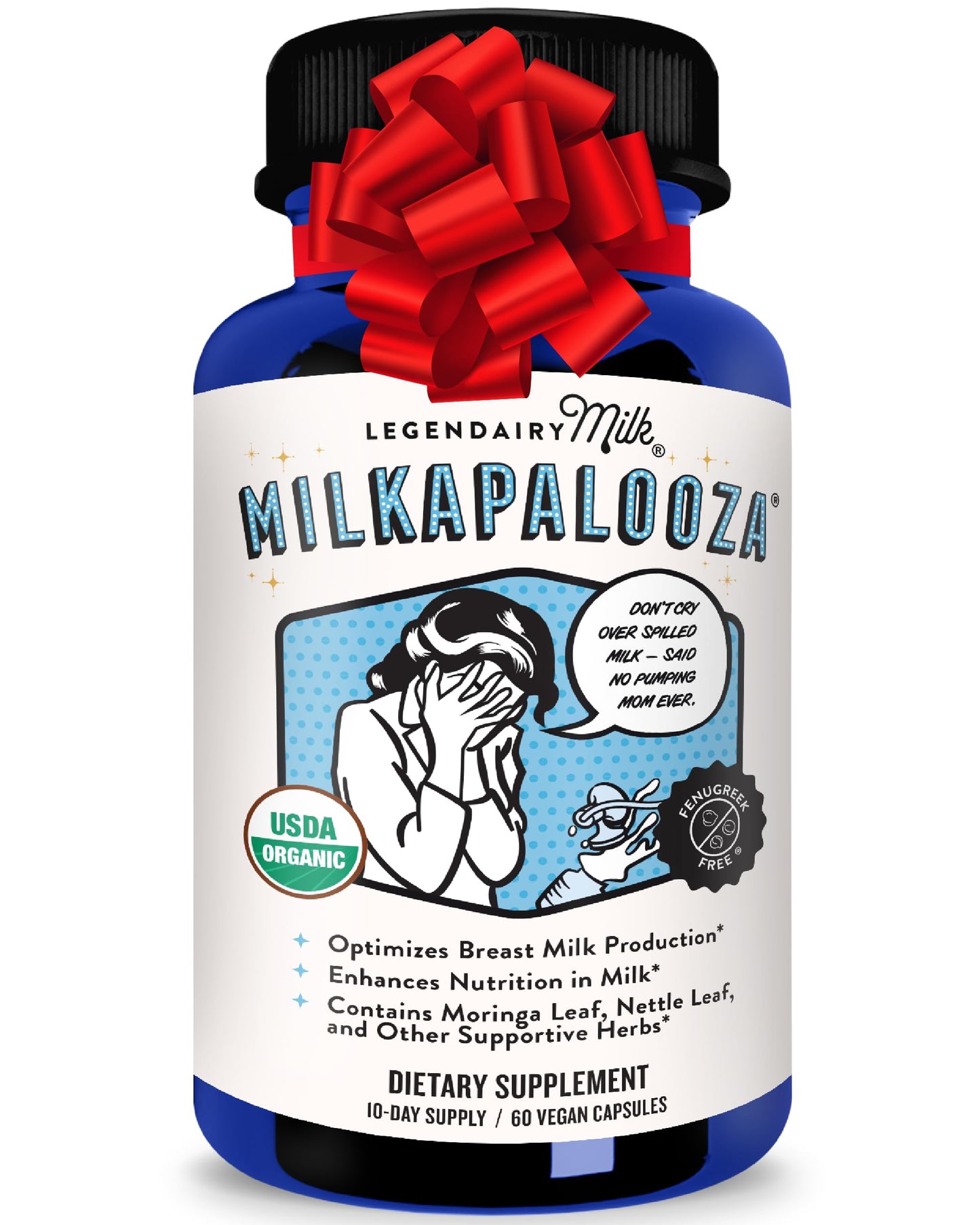 Legendairy Milk Milkapalooza Lactation Supplement – Organic Moringa, Nettle, Shatavari, Fennel • Fenugreek-Free • 60ct • Vegan