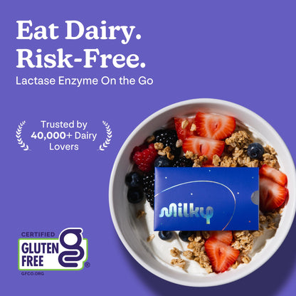 Milky Lactose Intolerance Pills - 10,800 FCC Lactase Enzyme | Dairy Relief