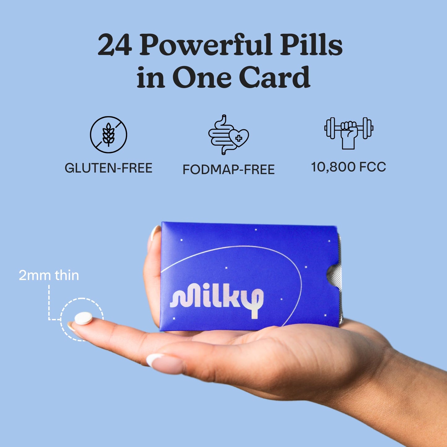 Milky Lactose Intolerance Pills - 10,800 FCC Lactase Enzyme | Dairy Relief