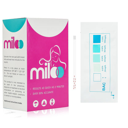 Miloo 25 Alcohol Test Strips for Breastmilk – Quick Color-Guide Testing