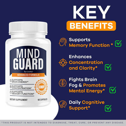 (2 Pack) Mind Guard Brain Supplement - Memory & Focus Support, 120 Capsules