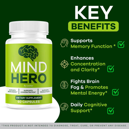 Mind Hero Capsules – 2-Pack Brain Health & Memory Support