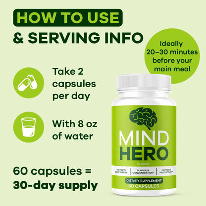Mind Hero Capsules – 2-Pack Brain Health & Memory Support