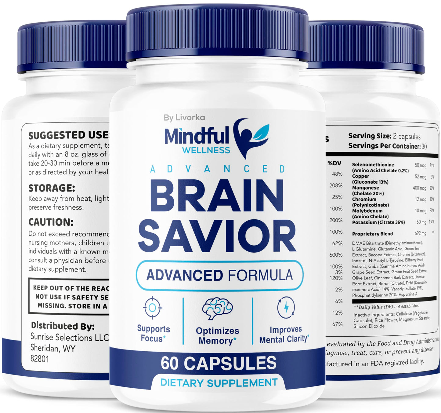 (2 Pack) Mindful Wellness Advanced Brain Savior Capsules | Official Mindful Wellness Supplement
