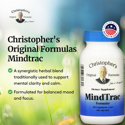Christopher's Original MindTrac Formula – Natural Mood Support & Memory, 100 Caps