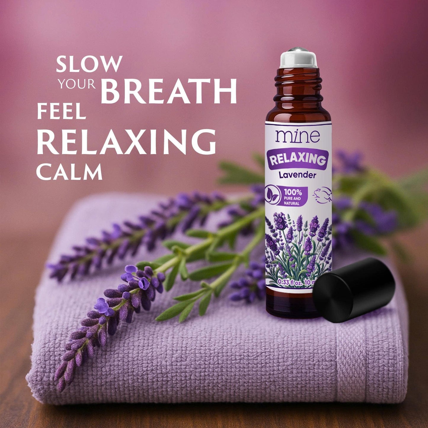 Mine Lavender Essential Oil Roll On - 100% Pure Lavender Oil for Skin