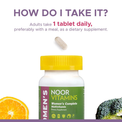 Noor Vitamins Halal Vegan Women's Multivitamin – Once Daily, 2-Month Supply