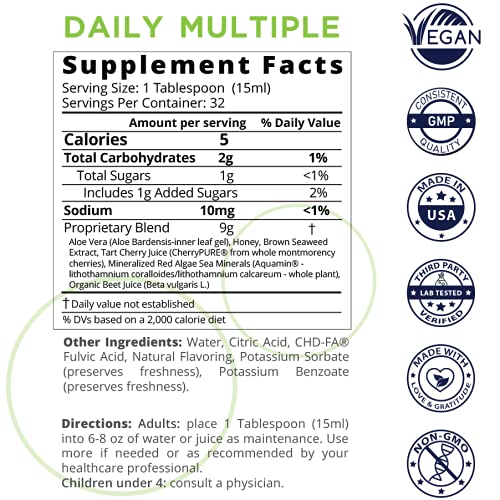 Mineralife Liquid Daily Multi-Mineral Supplement | Whole Food Nutrition | Cherry Flavor