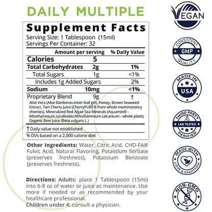 Mineralife Liquid Daily Multi-Mineral Supplement | Whole Food Nutrition | Cherry Flavor