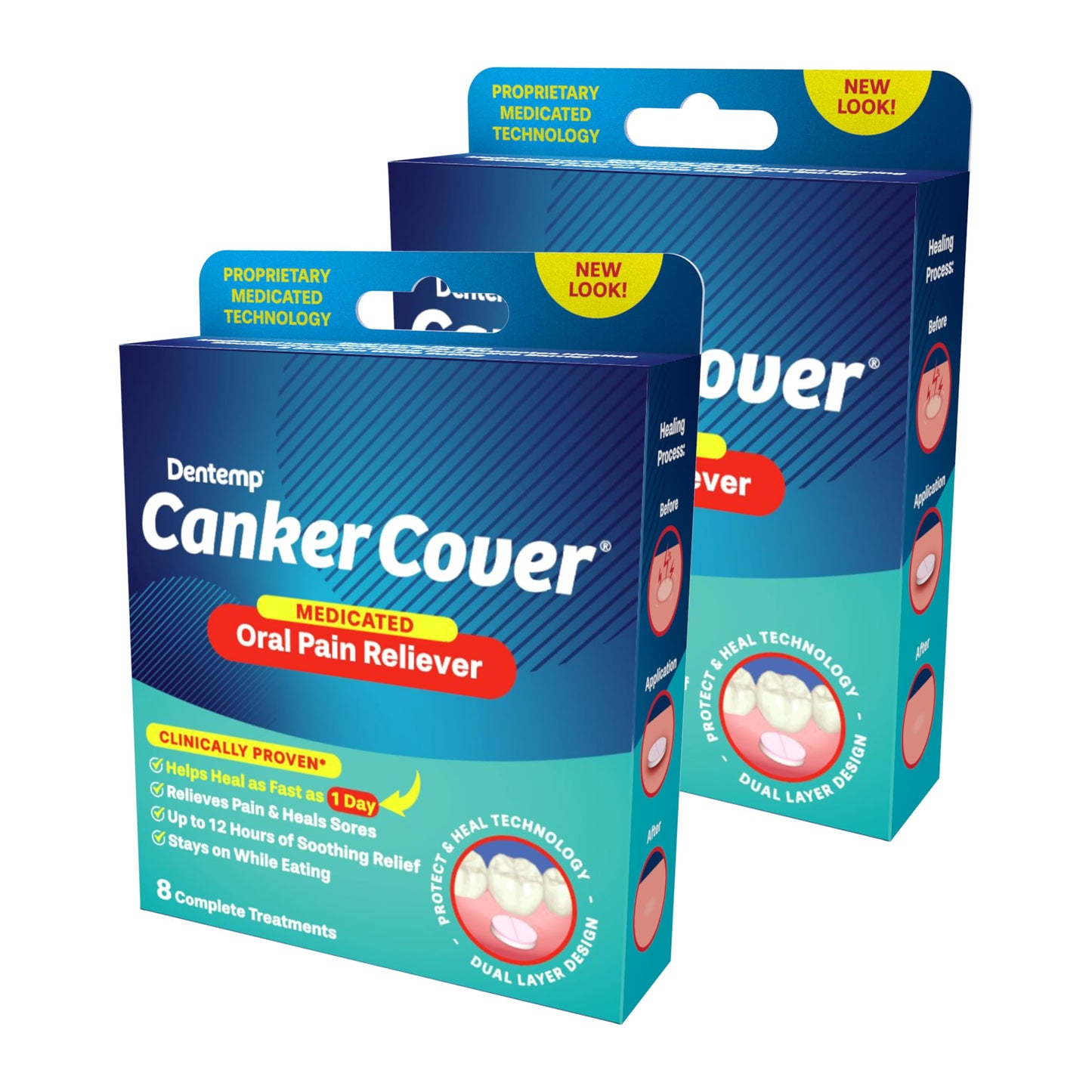 Dentemp Canker Cover – Canker Sore Pain Relief Tablets (16 Count)