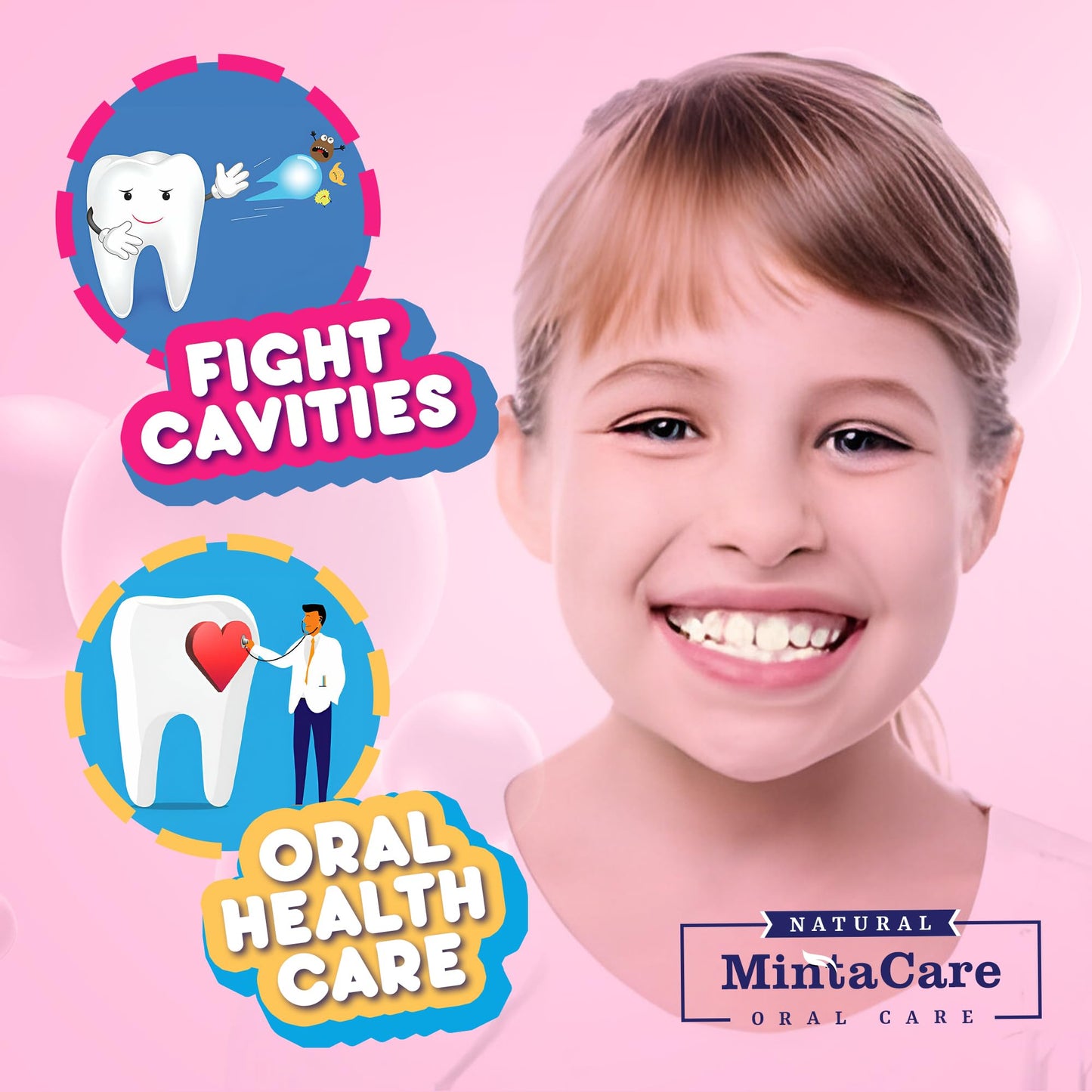 Mintacare All Natural Organic Oil Pulling for Kids – Bubble Gum Mouthwash, Fluoride & Alcohol Free, Made in USA, 8oz