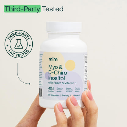 MIRA PCOS Supplement - Myo-Inositol 40:1 for Hormonal Balance | 90 Capsules