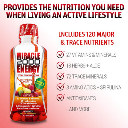 Century Systems Miracle 2000 – 32 oz Liquid Multivitamin, Minerals, Amino Acids & Antioxidants