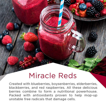 MacroLife Naturals Miracle Reds Superfood Powder – 19 Superfruits, Probiotics & Enzymes, 30oz (90 Servings)