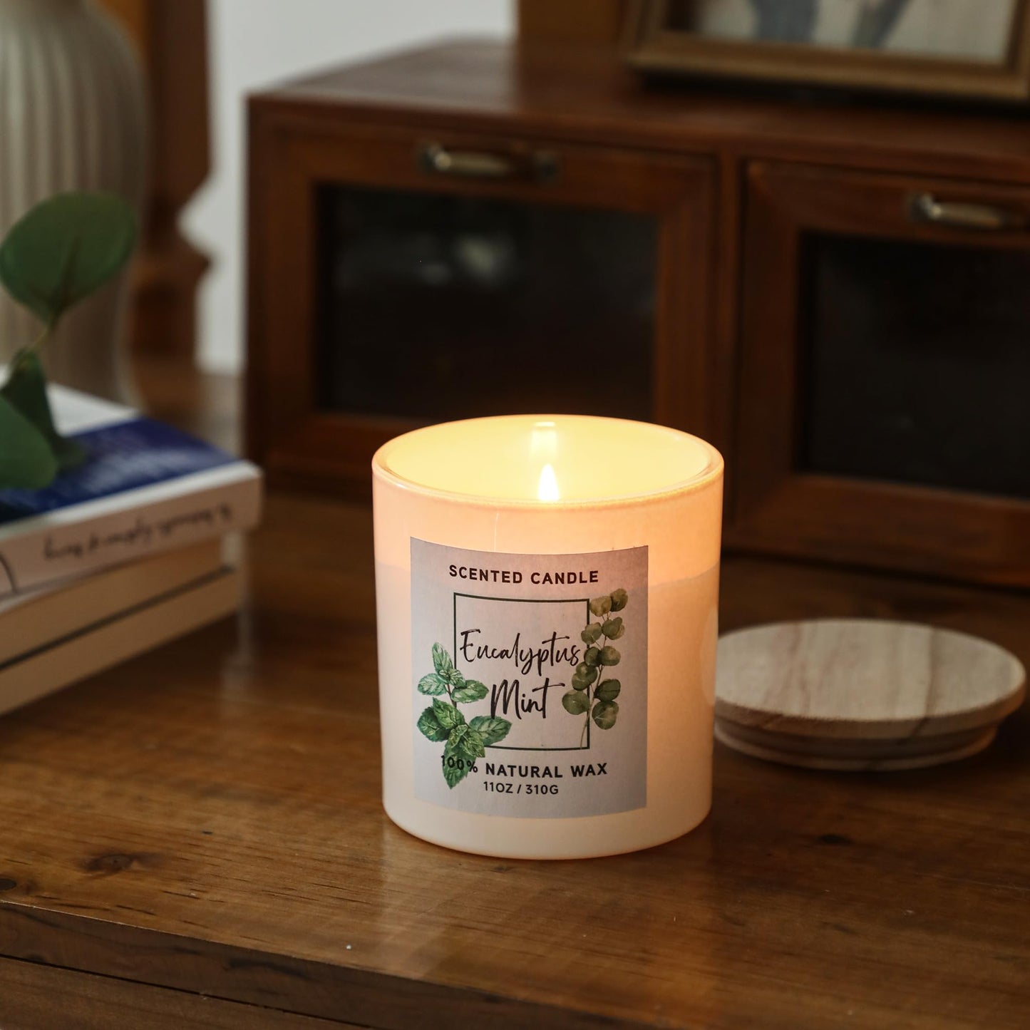 MIRASCENTS Eucalyptus & Mint Scented Candle – 11oz Natural Soy Wax