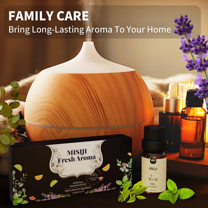 MISIJI 6 x 10ml Aromatherapy Essential Oils Set – Diffuser & Home Fragrance