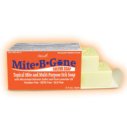Mite-B-Gone Relief Soap – Fast Itch Relief for Mites & Bug Bites (4 oz Bars, 2)
